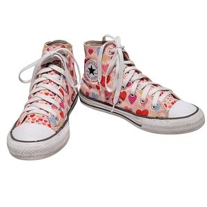 Pink Heart Covered Converse